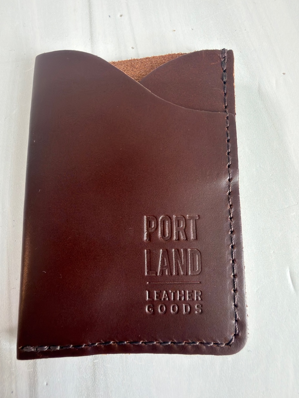 PORTLAND LEATHER GOODS MINIMALIST CREDIT CARD SLOT BROWN SLIM TRAVEL